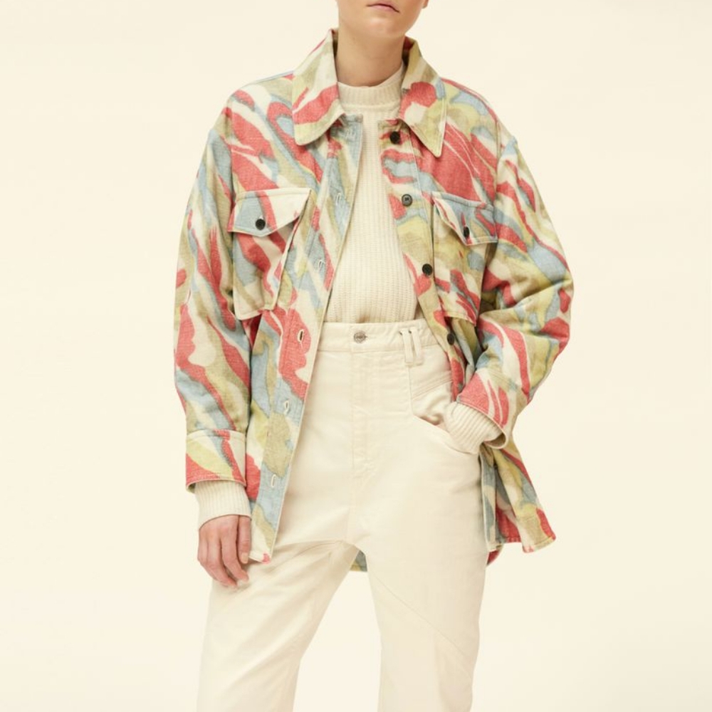 Isabel Marant Abstract Watercolor Print Hacayo Jacket